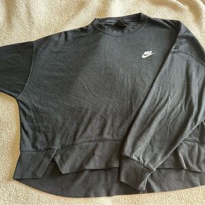 Nike Womens Black Crewneck Hi Lo Logo Sweatshirt XL.